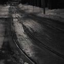 Tramway tracks at night, Helsinki Finland / Palladium print ©HATSUMI AND SEIJI MIZUNO